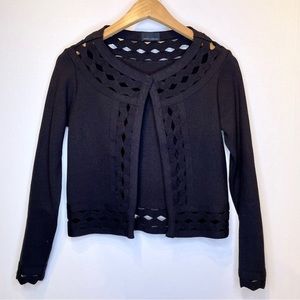 Marcia Lebelson M Burn Out Cardigan Sweater Black